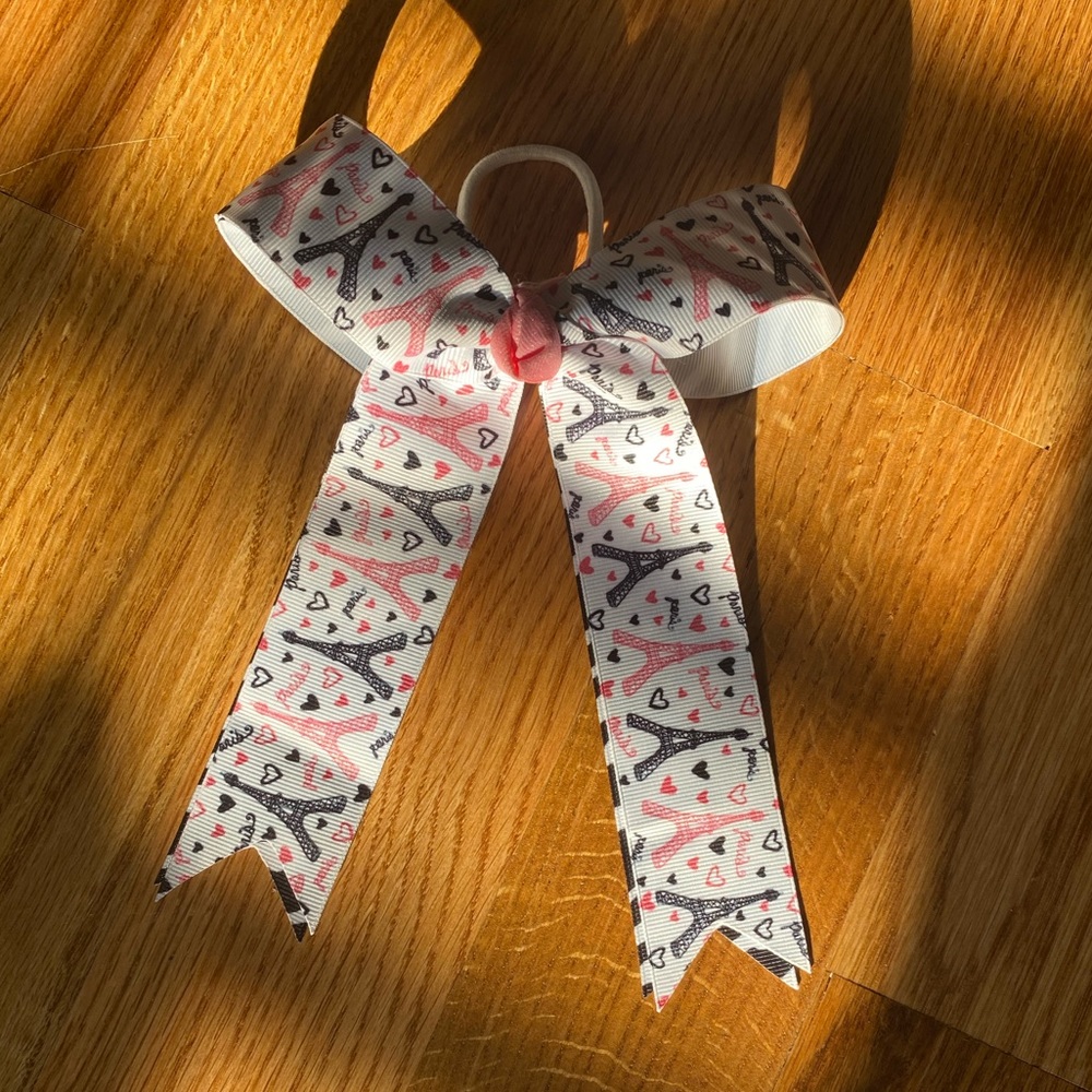 Paris And Zebra Handmade Bow